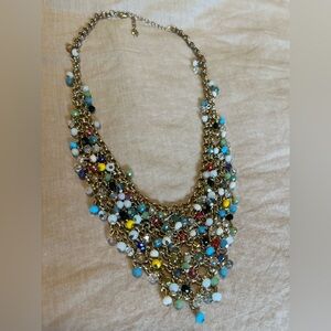 Elegant Gold Multicolor Beaded Necklace